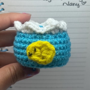 Wzór szydełkowy – Mała miska z miniaturową rybką – Amigurumi PDF – Łatwy projekt dla początkujących – Pobieranie cyfrowe