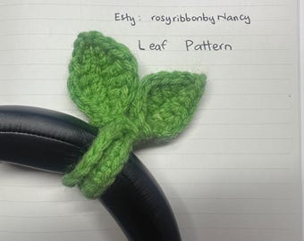 Crochet Leaf Pattern for Headphones, Bag, Water Bottle