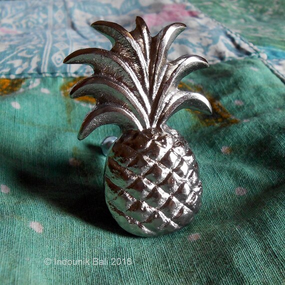 Pineapple Brass Drawer Pull Or Door Knob Chrome Plated 58mm Etsy