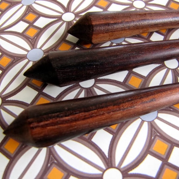 Gunung Carved Sono Wood Hairsticks Set of 3