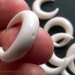 Mini Horns of My Dilemma Carved Bone Drilled Crescent Bead 20mm