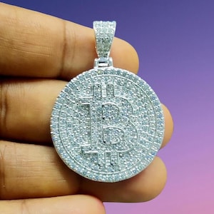 Diamant Alphabet B Brief Anhänger Runde Simulierte Diamant Anhänger 14K Weißgold Finish 925 Silber Benutzerdefinierte Jeder Buchstabe Anhänger Hip Hop Anhänger