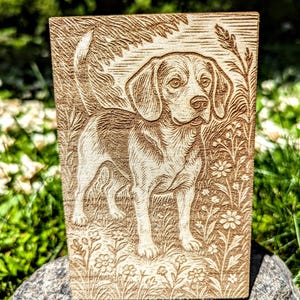 Beagle, Woodcut Engraving
