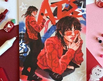 Hyunjin ATE! Stray Kids Kunstdruck (Postkartenformat)