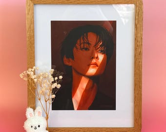 Lee Know + Light Stray Kids Art Print (Postcard size)