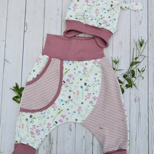 Size 74 bloomers with matching knotted hat in a set for girls