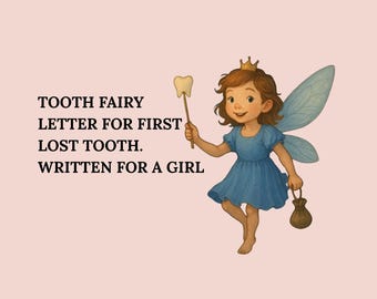 Girl Tooth Fairy Letter - Printable & Editable Letters - First Tooth - Instant Download PDF - Tooth fairy note - first lost tooth - keepsake