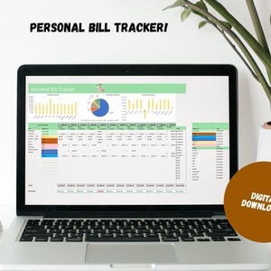 Planilha de orçamento digital + calendário de contas - Rastreador de contas perfeito para uso pessoal, modelo de orçamento para seu orçamento mensal