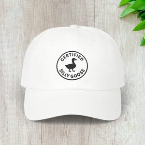 Custom Dad Cap, Embroidered Silly Goose Cap, Vintage Humorous Hat, Adjustable Womens Hats, Outdoor camping hat, Goose Print, Silly goose