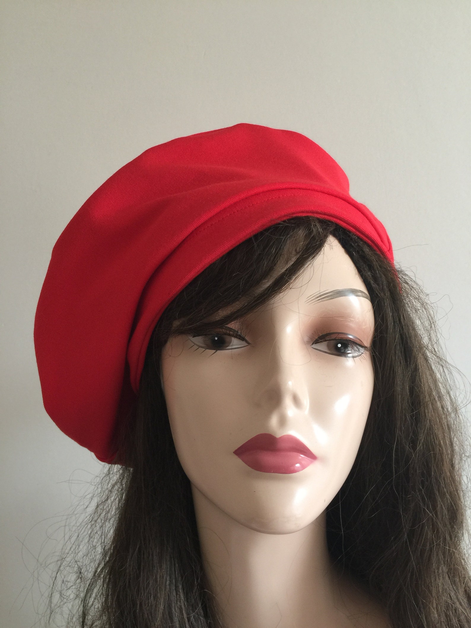 Red beret hat-french beret summer fall beanie slouchy hat | Etsy