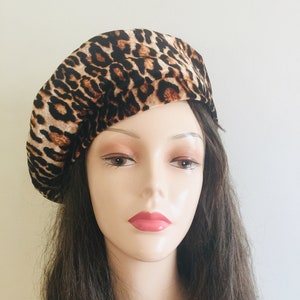 OLD STANDARDS - ANIMAL BIG BERET Leopard Women Vintage