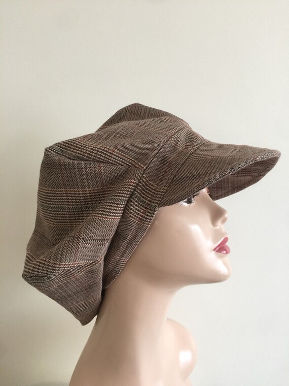 Brown Newsboy Hat Paperboy Baker Boy S Size Slouchy Beanie Etsy