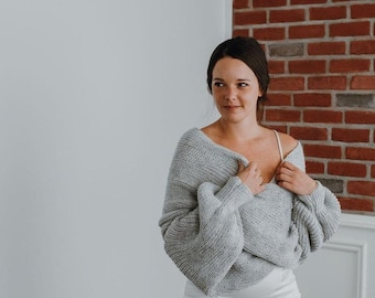 Custom Bride Sweater,  Bridal Jacket, Mother of the Groom Gift from Bride,  Mother of the Bride Gift,  Wedding Dress Topper off Shoulder