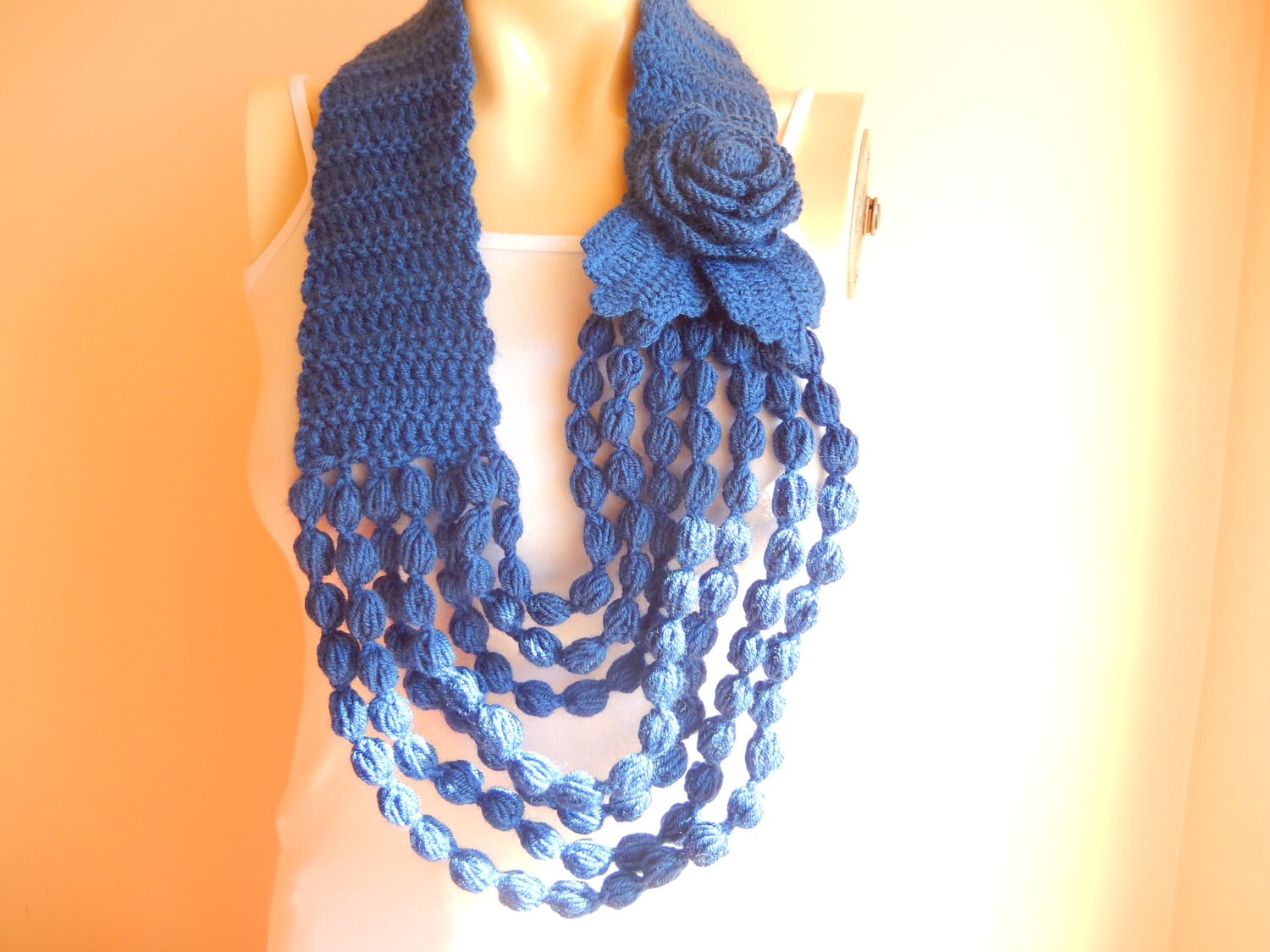 Crochet necklace scarf best sale