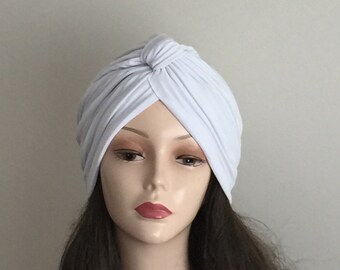 ハンチング・キャスケット [AWESOME NEEDS]TURBAN HAT_RIBBON_WHITE AWESOME NEEDS