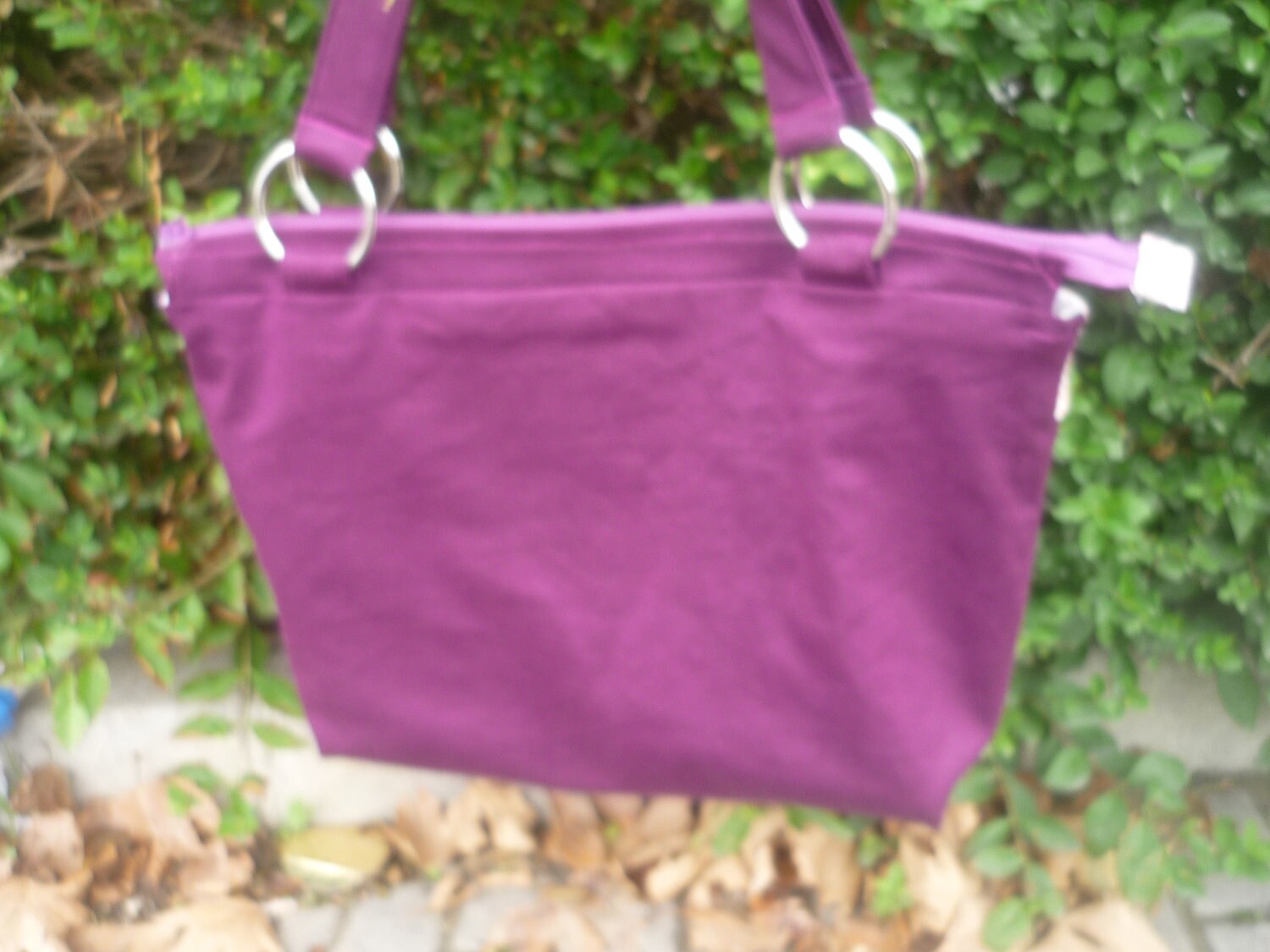 Purple Shoulder Bag / Zipper Closure / Large/ With Pink Etsy UK