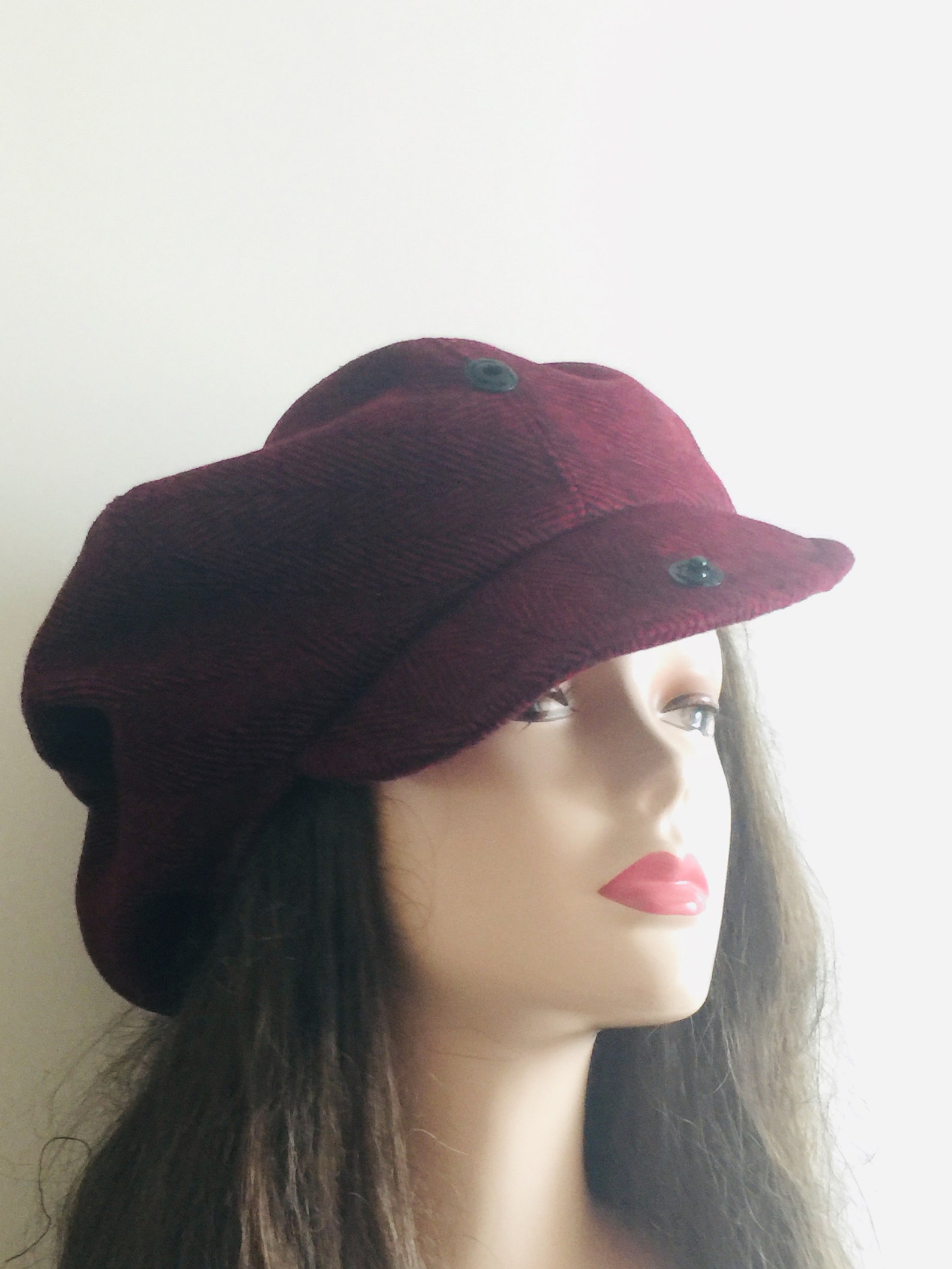 Burgundy newsboy hat Slouchy beanie beret newsboy cap man | Etsy