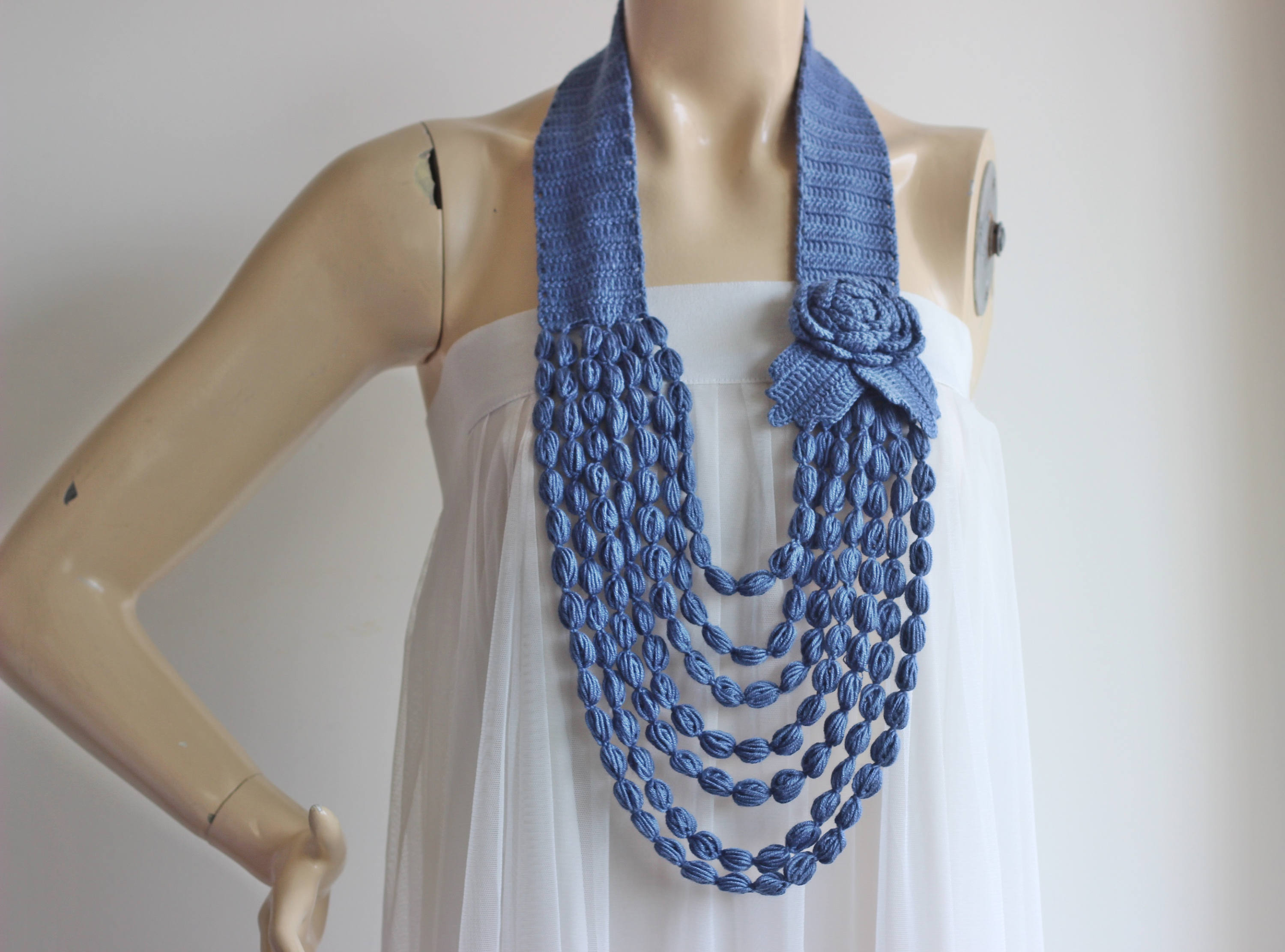 Crochet necklace scarf best sale