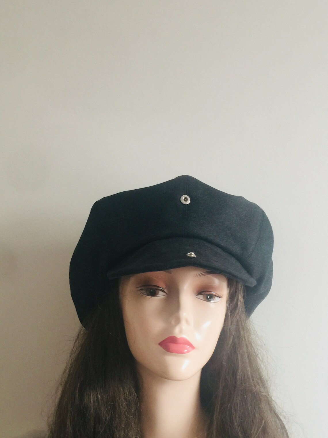 Grey newsboy cap Slouchy beanie beret 8 Panels newsboy cap Etsy