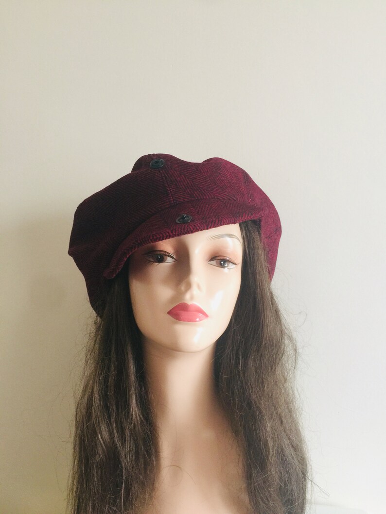 Burgundy newsboy hat Slouchy beanie beret newsboy cap man | Etsy