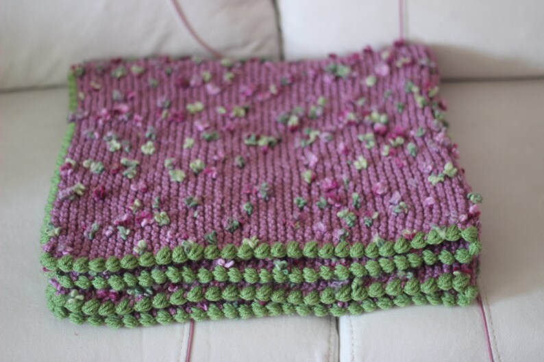 Mauve wool blanket thick blanket Knit knee rug Knit Etsy