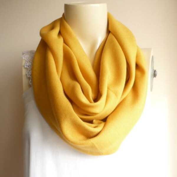 Mustard Infinity Scarf/Circle Scarf /Loop Scarf/ Tube Scarf