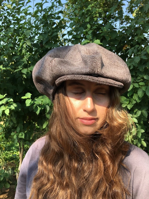 Buy Mens Cap Linen Cap Newsboy Style Hat Classic Cap Style Size M