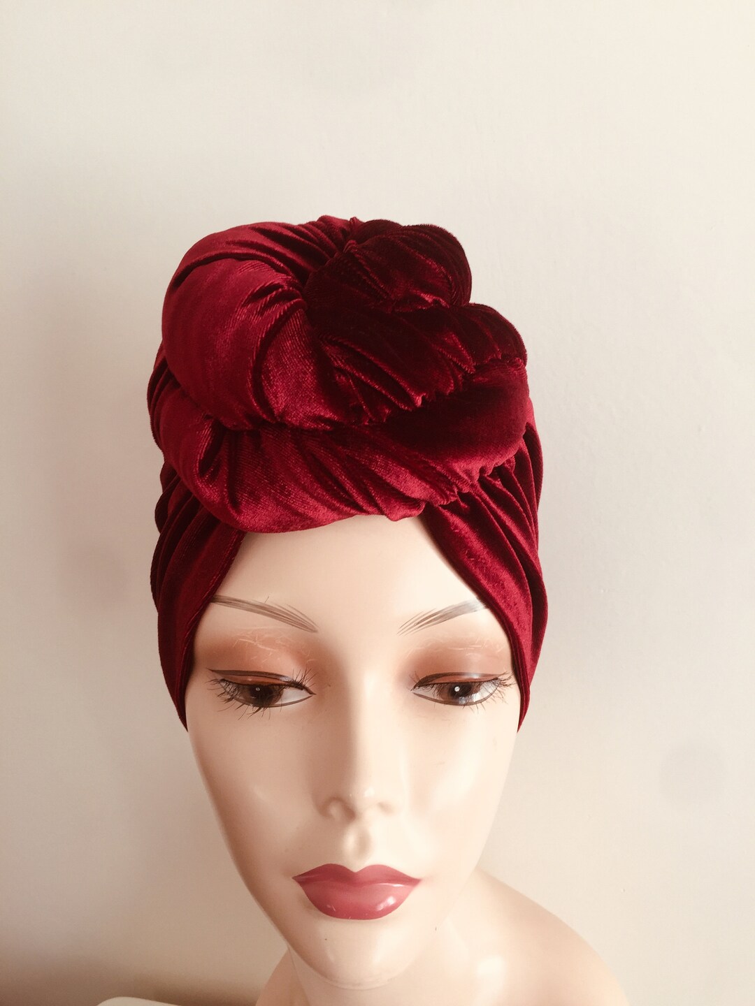 Velvet Top Knot Headwrap Pretied Turban Knotted Hair Wrap Hair Loss