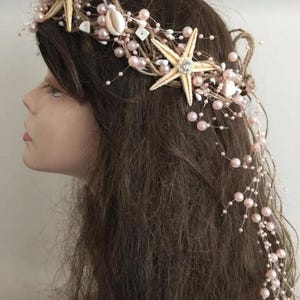 Toddler  halloween costume girl, 21 birthday, 40th birthday, Mermaid Crown Salmon ,Mermaid Costume Women ,Seashell Crown ,Siren Headpiece