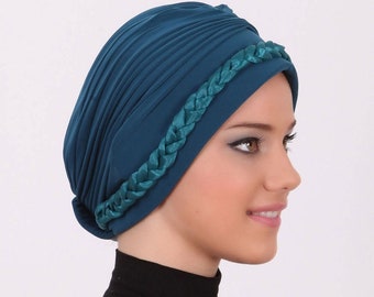 Purple Turban, Turban Headwrap,Fashion Turban Cap,Braided Turban -Turban Headband /Bohemian  Turban Hat-Pleated Turban