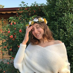 花嫁のカスタム衣装、義理の娘のためのチャンキーニットショールラップ、クロップドセーター、40歳の誕生日プレゼント、花嫁の母へのプレゼント