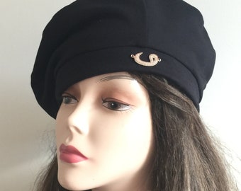 French beret- black beret hat- slouchy hat- tam french- ladies cotton beret- warm winter hat- Arabic clothing- Arabic Farsi gift-fall beanie