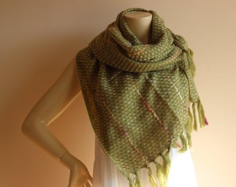 Unisex Green  Wool   Scarf -Woven India Wool  Scarf-For Winter -Man Fashion