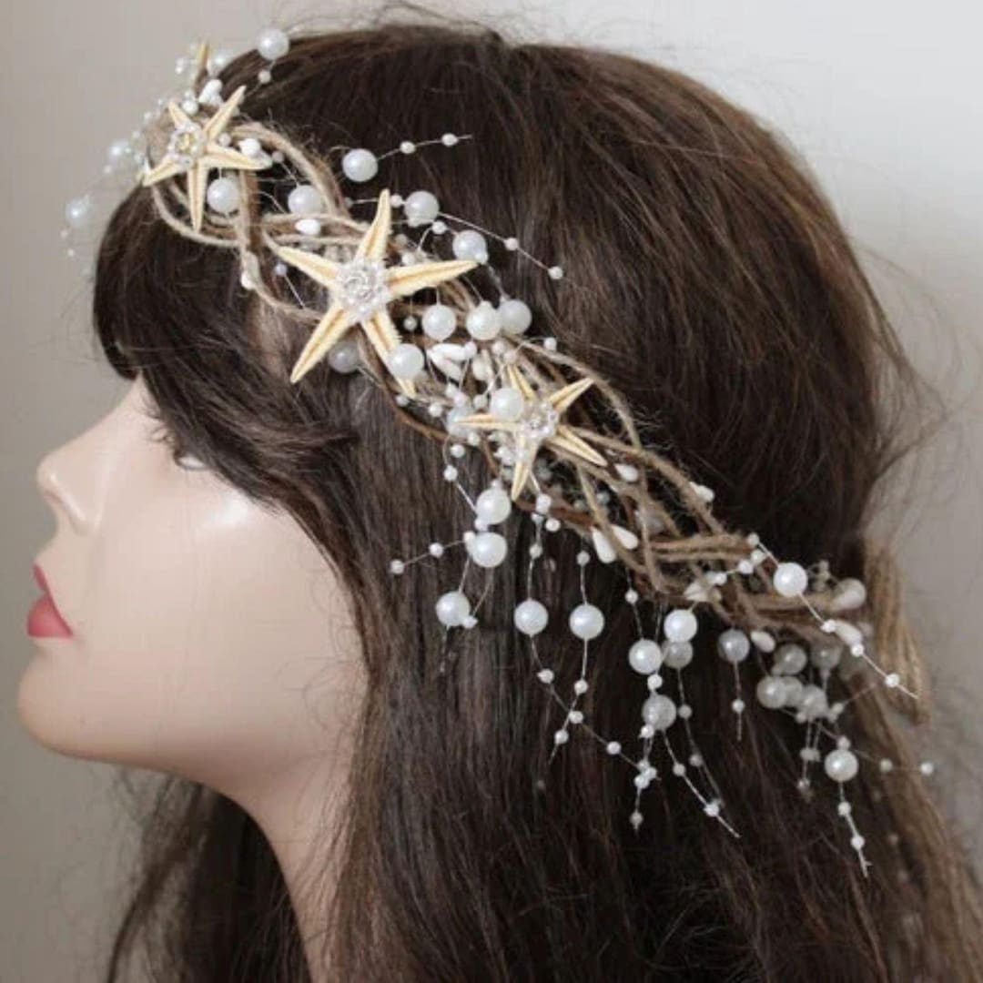 Shell Crown- Bachelor Party Gifts- Beach Bridal Headband- Beach Wedding ...
