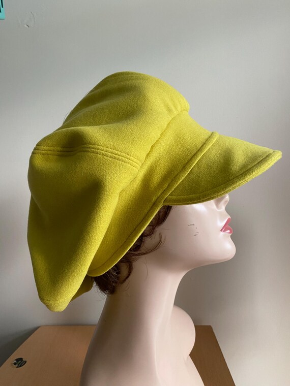 Citrus green newsboy hat- Slouchy beanie beret- newsboy cap-  chemo cap woman - satin lining choice