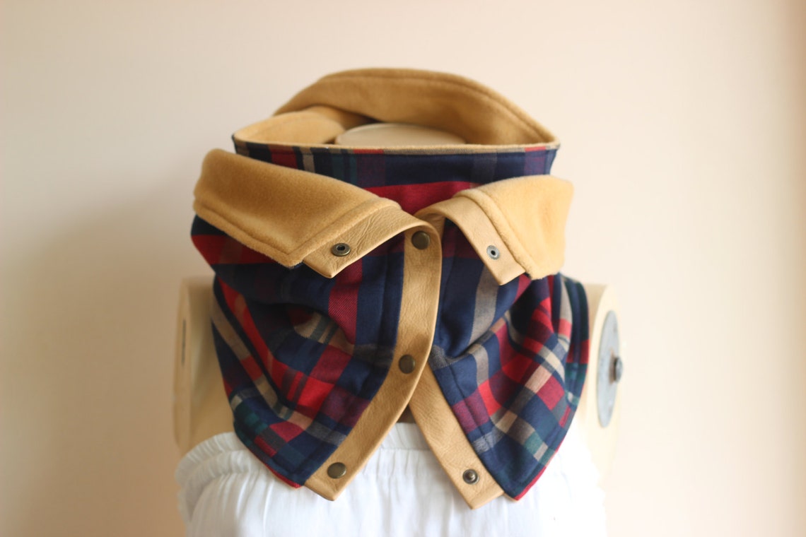 Navy Plaid Scarf unisex Scarf Navy Red Emerald Camel Scarf - Etsy