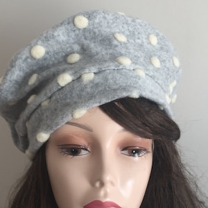 French Beret- Grey Wool Hat- Fall Winter Accessory- Oversize Tam Slouchy Beret- Warm Slouchy Cap- Ladies Winter Hat- Womens Hats Winter Grey
