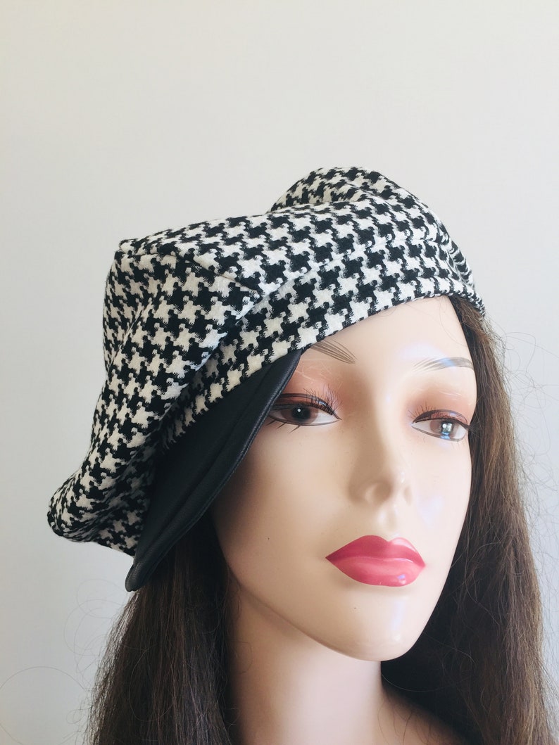 Newsboy Cap Women Black and White Newsboy Hat Paperboy Baker Etsy