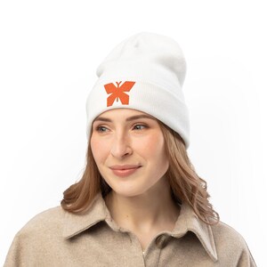 Butterfly Embroidered Knit Beanie, Cozy Winter Hat, Gifts for Her, Trendy Accessories, Fall Fashion Beanie, Outdoor Adventure Gear