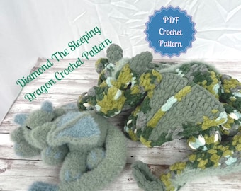 Diamond The Sleeping Dragon Crochet Pattern (Digital Download)