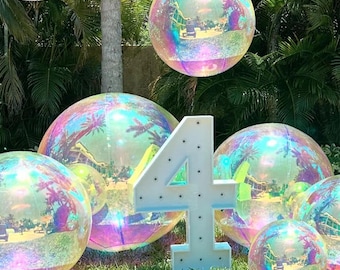 Oversized 4D Holographic Balloon, Balloon For Colorful Rainbow Party For Kids And Adults, Summer Pool Birthday Party Decor - FREE SHIPPING