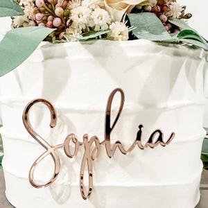 Personalized Name Cake Topper: Custom Acrylic or Wood Decoration