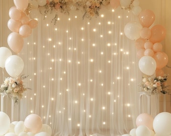 Wedding Backdrop, Wedding Backdrop Decor, Draping Decor, Curtain Drape Panel, Wedding Tulle, Wedding Decoration Wall, Photo Shooting Drapee