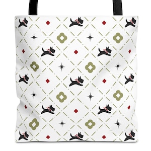 Stylish Tote Bag, Scottie Dog, Scottish Terrier, Reusable Shopping Bag, Eco-Friendly Gift, Christmas, Gift for Her, Modern Design
