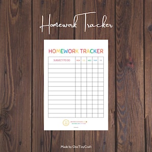 Registro de tareas para niños: 4 páginas coloridas con frases motivadoras. Disponible en PDF imprimible, tamaños A4 y carta (EE. UU.). Planificador de estudio para niños.