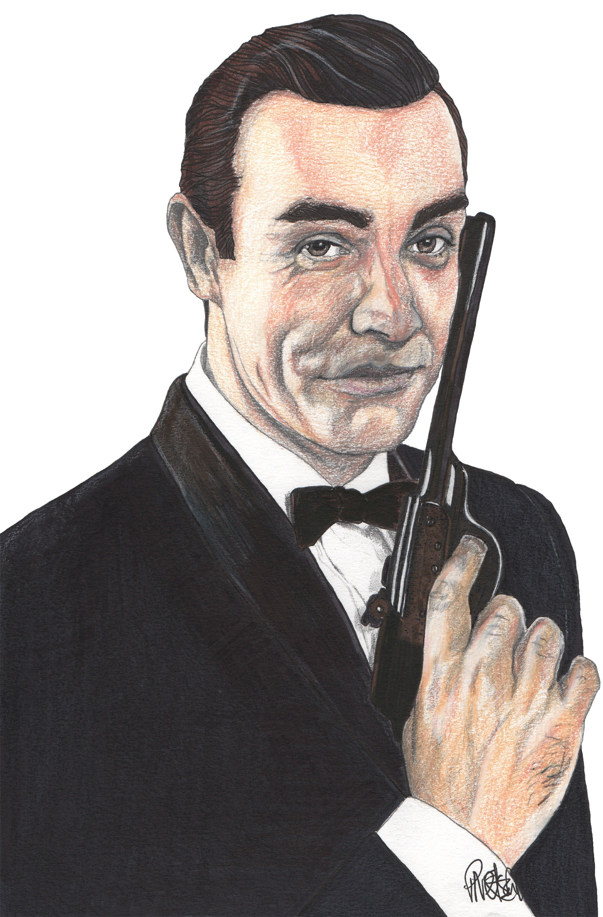 JAMES BOND Sean Connery Original Art Drawing Pencil | Etsy