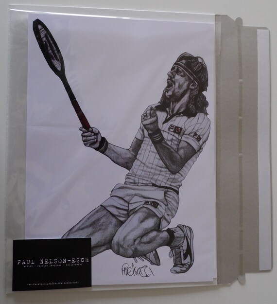 Tennis Bjorn Borg A4 Art Print 70s Sport Wimbledon Mcenroe | Etsy
