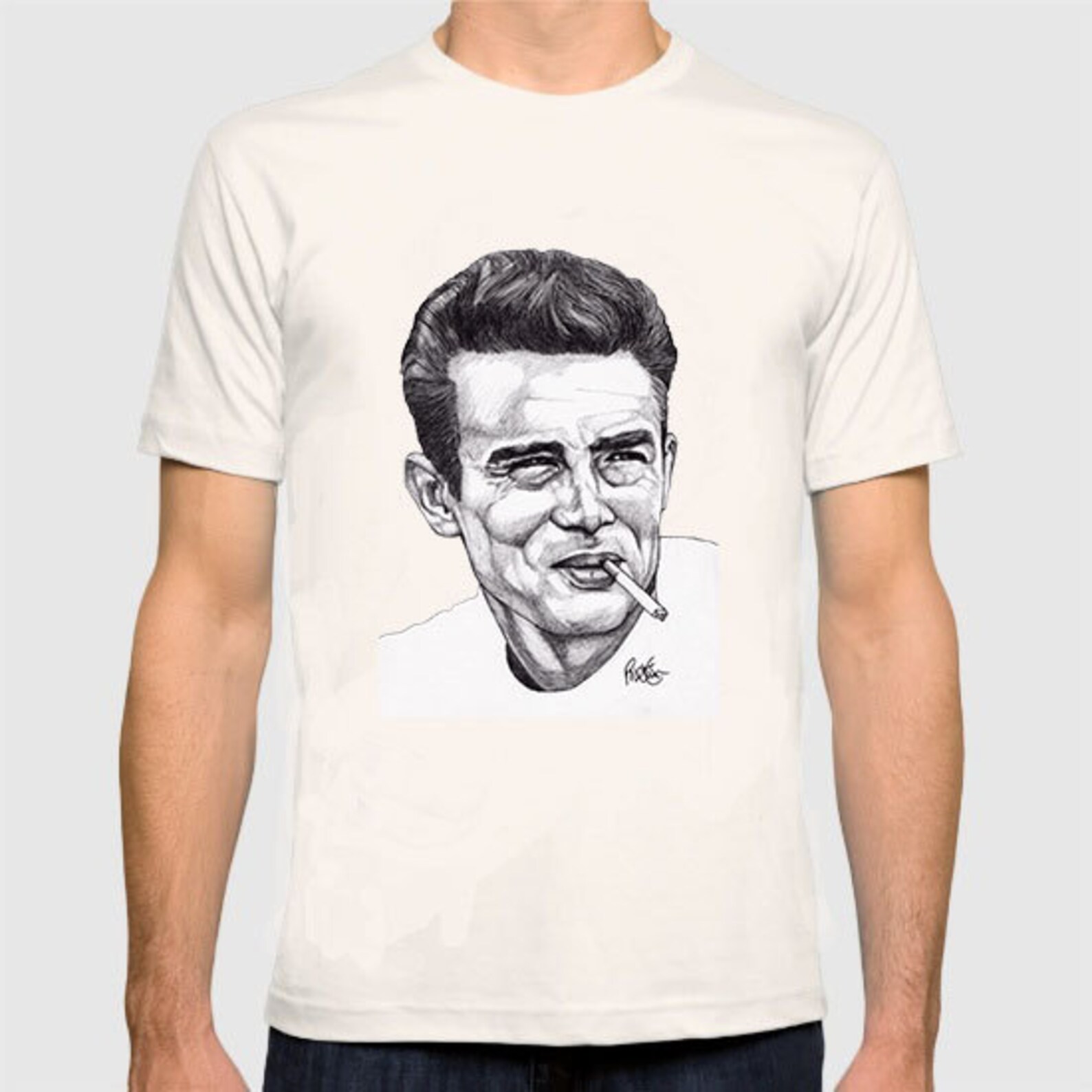 JAMES DEAN White Medium Unisex Tshirt custom print top Shirt Etsy
