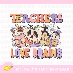 Retro Spooky Teacher Halloween PNG File (Digital Download)