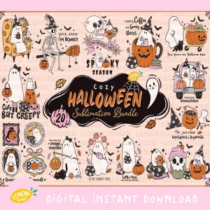 20 Retro Halloween Png Bundle, Halloween Sublimation Designs, Spooky Season Png, Ghost T-shirt, Retro Halloween Png Instant Download